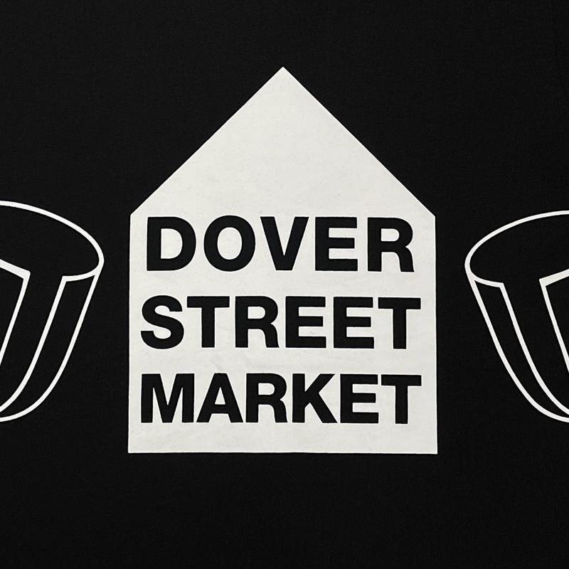 Chrome Hearts x Comme Des Garcons Dover Street Market Ginza Exclusive Scroll Logo Short Sleeve Tee Shirt Black White