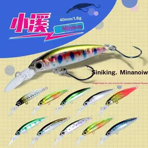 Micro Object Fishing Lure, Slow Sinking Roadside Bait, 1.8g 40mm Long Tongue Board, Single Hook Minnow Trout Marlin Bait, River Fish Bait