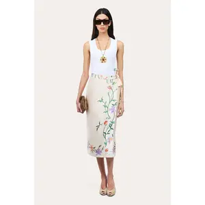 Frances Floral Silk Midi Skirt