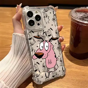 Courage The Cowardly Dog Protective Smartphone Case Suitable for iPhone 17 16e 16 15 14 13 12 11 Mini Pro Max Air X XR XSMAX 8 7 Plus Anti Fall Transparent Soft Back Cover