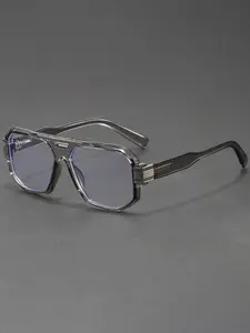 Double Bridge Square Full Frame Glasses with Metal Decoration Retro Classic Style Suitable for Both Men and Women Fashion Eyeglasses
