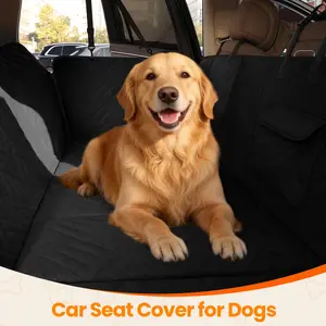 【Weekly Deals】 Waterproof Dog Car Seat Cover, Hard Bottom Back Seat Protector for Dogs, Anti-Slip, Easy to Clean, Mesh Window, Fits Most Vehicles