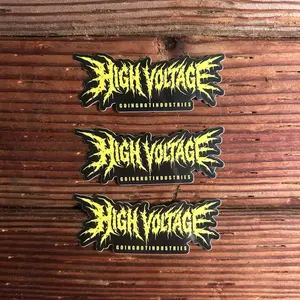 3 Pack! High Voltage Text Hard Hat Sticker Lineman GoingHotIndustries Union Linework