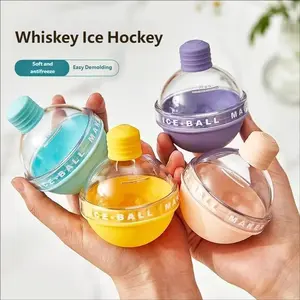 Colorful Ice Ball Mold Set, 2.6 Inch Small Ice Cube Molds with 4 Silicone Covers, Perfect for Home Bar and Party Use