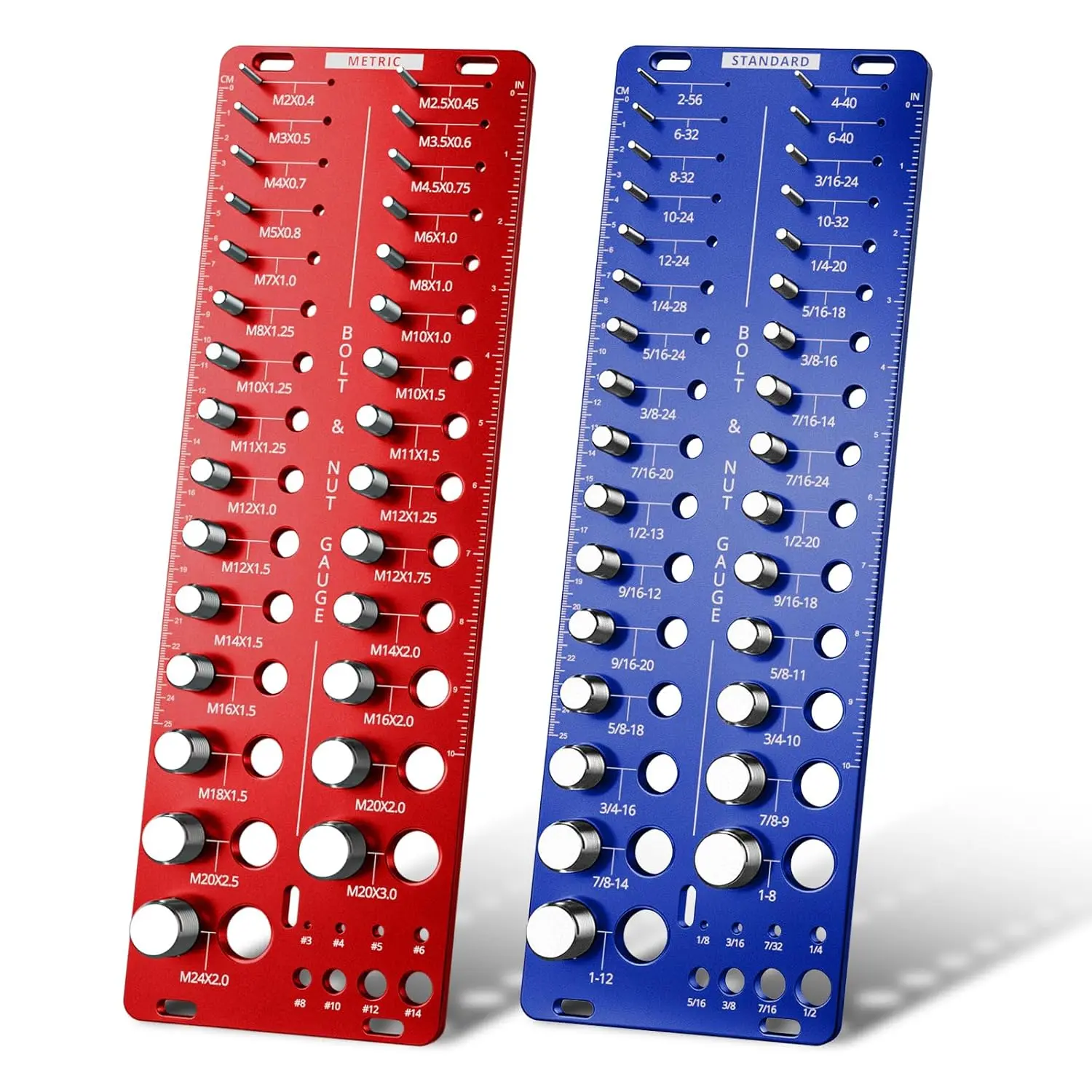 76 Thread Checker, Nut and Bolt Thread Checker Standard and Metric, Thread Gauge with 31 SAE & 29 Metric & 16 Drill Bit Sizes,  Screw Nut and Bolt Size Gauge Finder Identifier Set