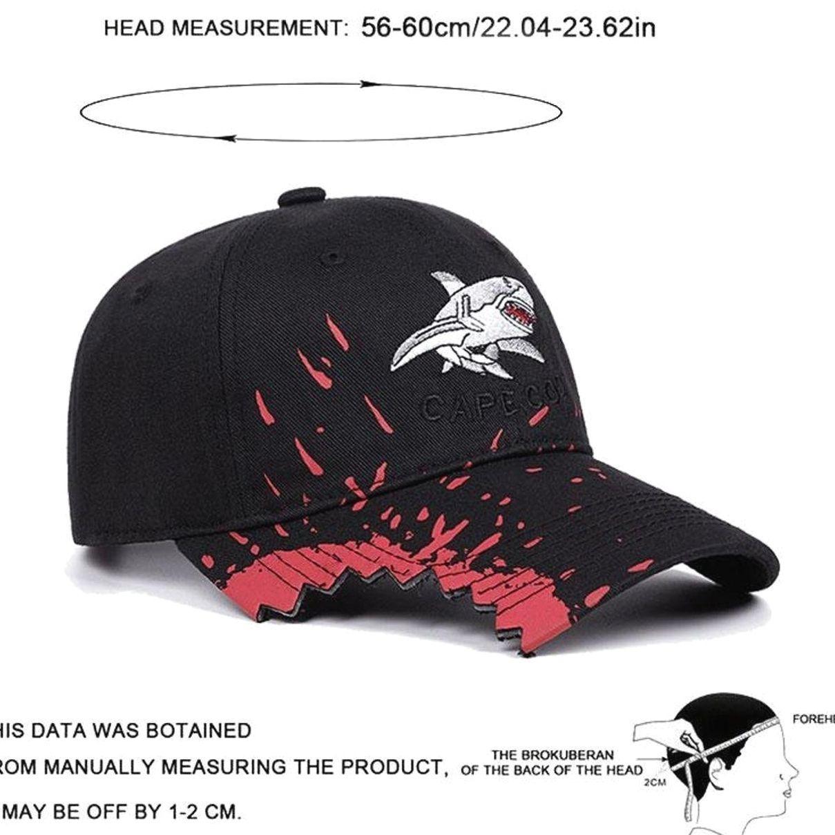 Shark Embroidered Creative Edge Baseball Cap for Men and Women, Trendy Streetwear Fashion Hat, Casual Outfits Cap