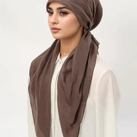 Women's Solid Color Breathable Hijab, Versatile Casual Modest Headscarf for Muslim Daily Wear, Modesty Hijab Wrap, Tignon Scarf