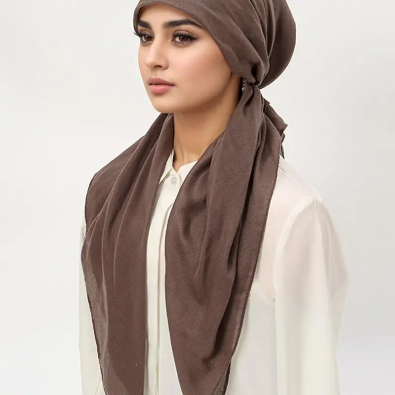Women's Solid Color Breathable Hijab, Versatile Casual Modest Headscarf for Muslim Daily Wear, Modesty Hijab Wrap, Tignon Scarf