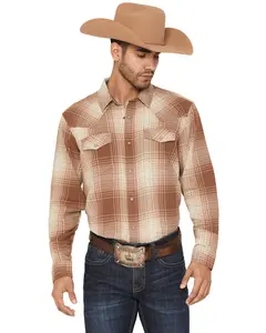 Cody James Men's Smoke Mountain Plaid Print Long Sleeve Snap Flannel Shirt - Cjfa25fl6-Ltbn