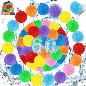 Reusable Water Balls 60 Pack Colorful Splash Balls for Boys Girls Adults Quick Fill Summer Water Toys for Outdoor Games Pool Fun 8 Bright Colors with Mesh Bag