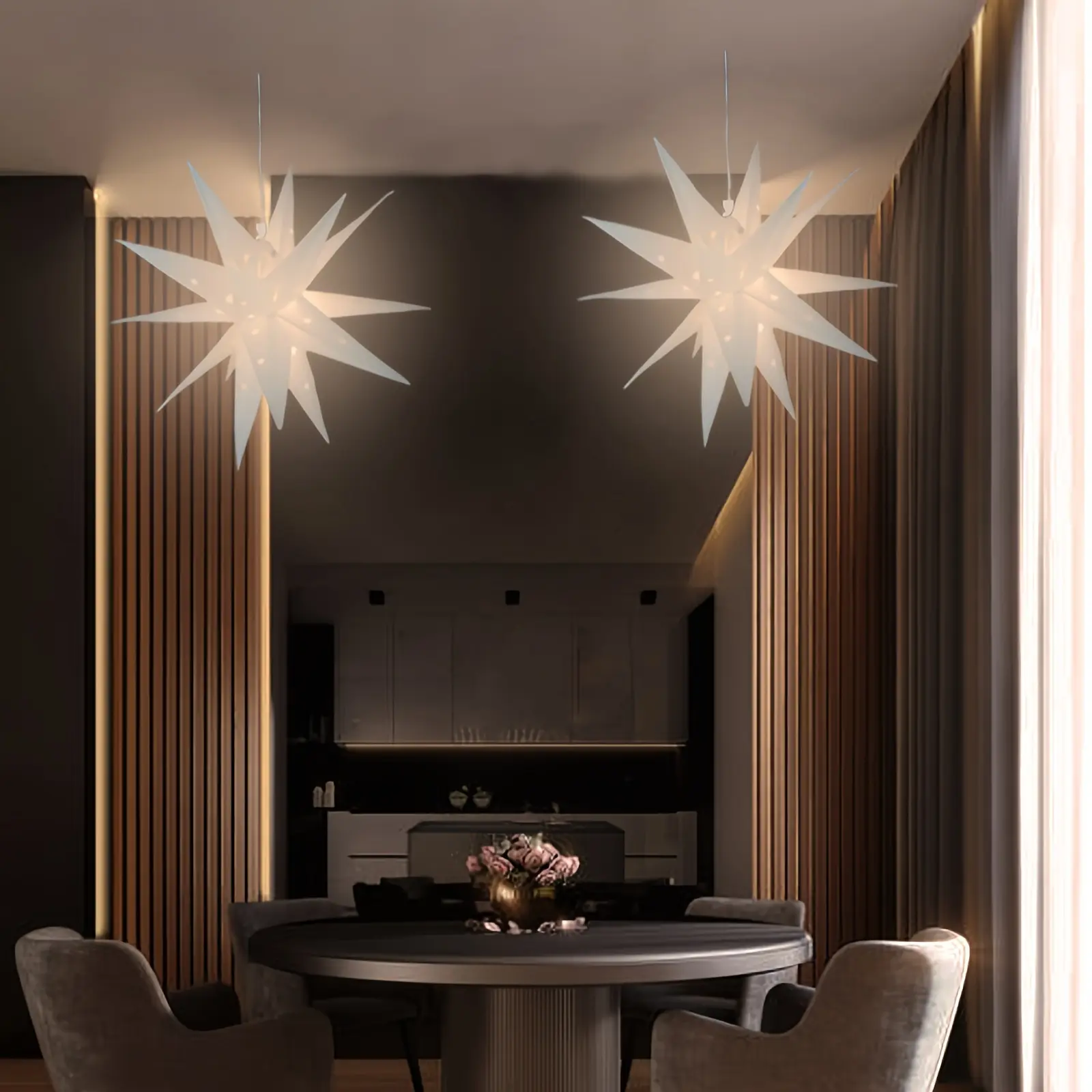 Moravia Starlight Led 18-Point White 3D Star Battery Belt Timer Indoor Outdoor Home Decoration
