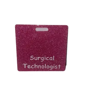 Surgical Tech Glitter Acrylic Badge Holder - Badge Buddy Job Identification Badge Holder