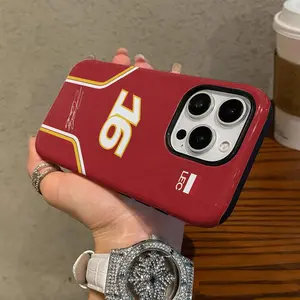 F1 No.16 Charles Leclerc Pattern Durable Lightweight Phone Case, 2 in 1 Phone Protective Cover, Phone Accessories Compatible with iPhone 16 Pro Max 15 Plus 13 11 12 XS, Casing