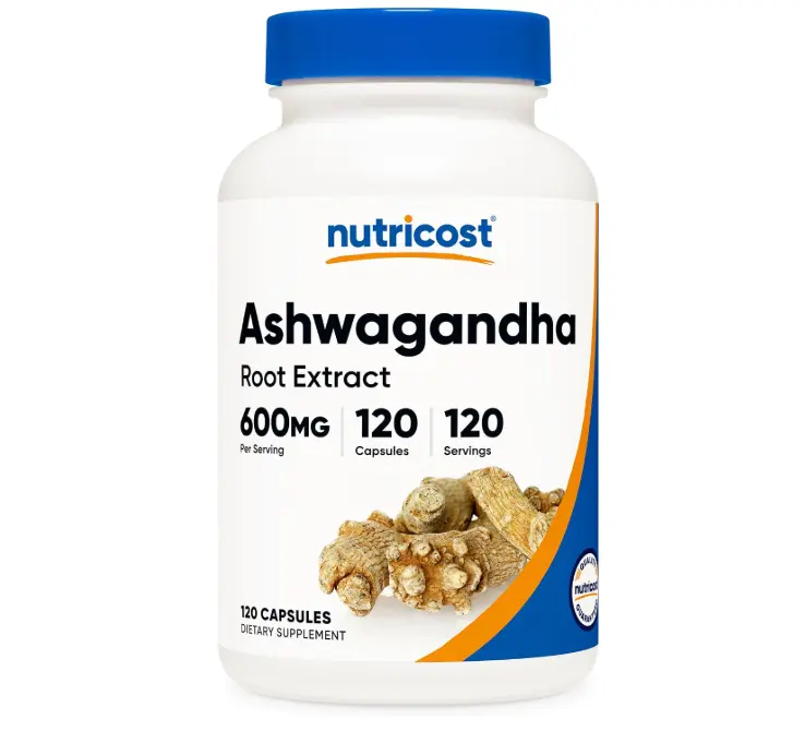 Nutricost Ashwagandha Herbal Supplement 600mg, 120 Capsules, Gluten-Free