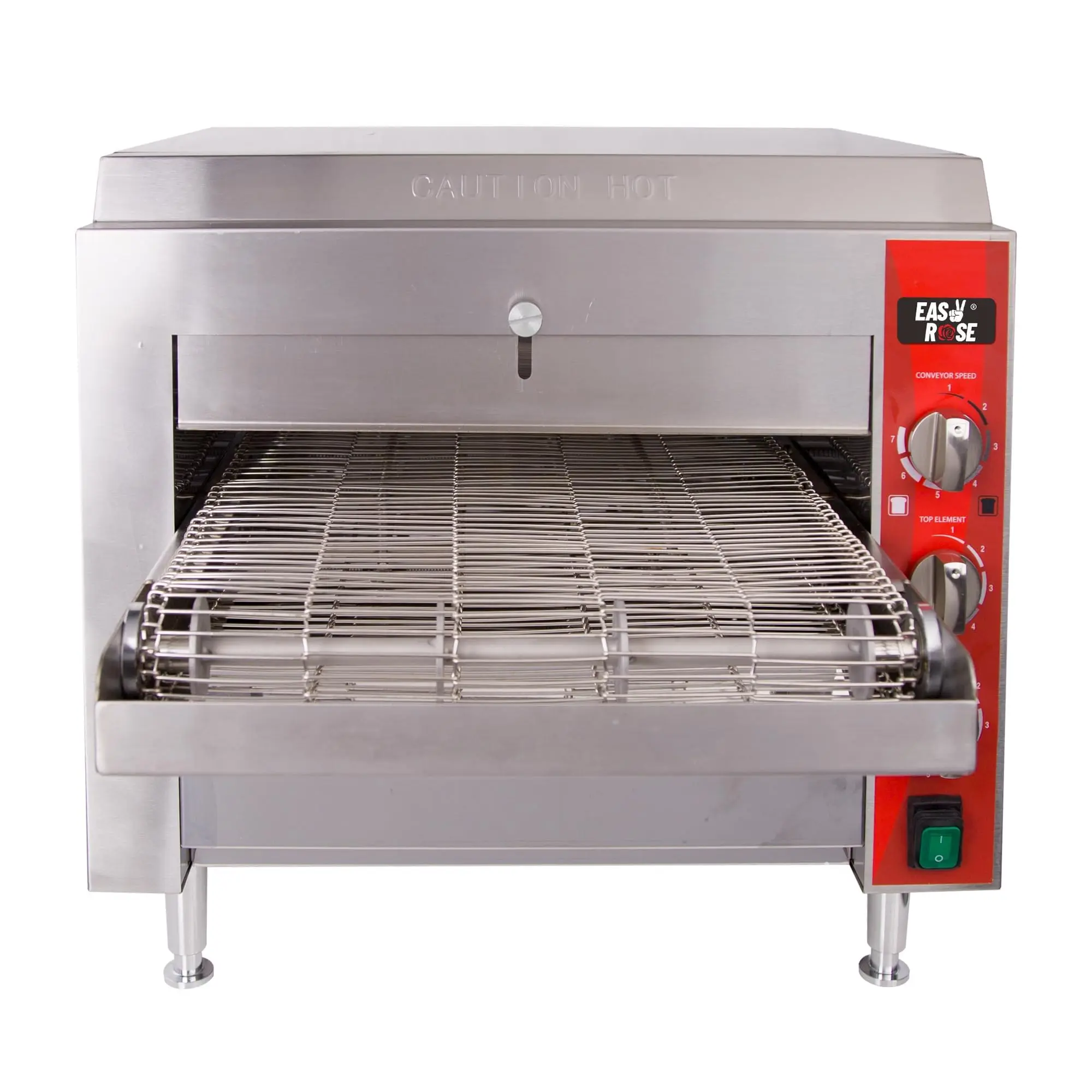 Hakka Commercial Countertop Conveyor Pizza Oven - 14-in, 3600W 240V Stainless Steel, ETL Listed, 7 Adjustable Conveyor Speed Settings, Independent Top & Bottom Heat Control, Adjustable Heat Shields for Pizza Shops, Kitchens, Snack Bars, Conveyor Bake