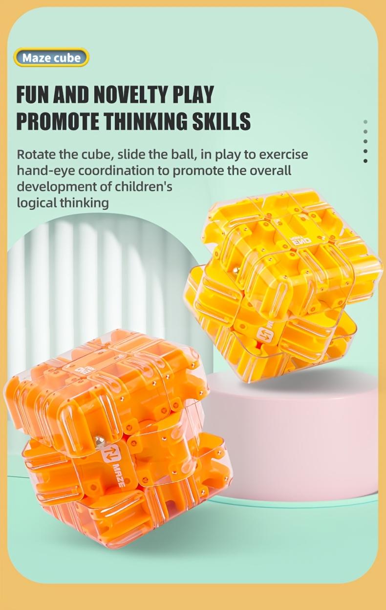3D Maze Cube Puzzle Toy 3D Rolling Cube Educational Puzzle for Boys Teens Adults Travel Toy Orange Yellow Green Durable Maze Game Adult Maze Game