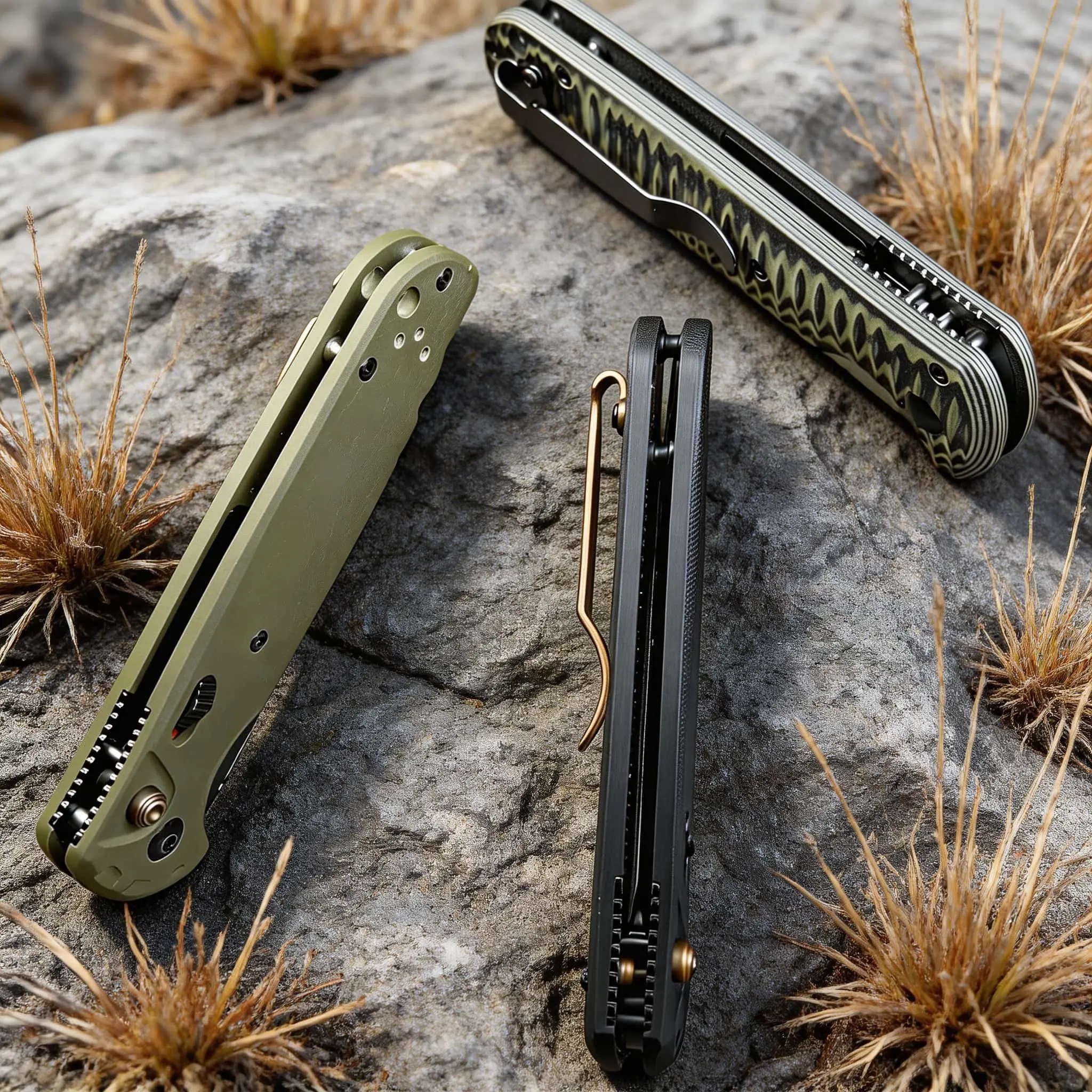 D2 Battlewash Folding Tool with G10 Handle & Button Lock | Premium Neck Tool Set for Camping, Hiking & EDC | Ideal Gift for Outdoor Enthusiasts