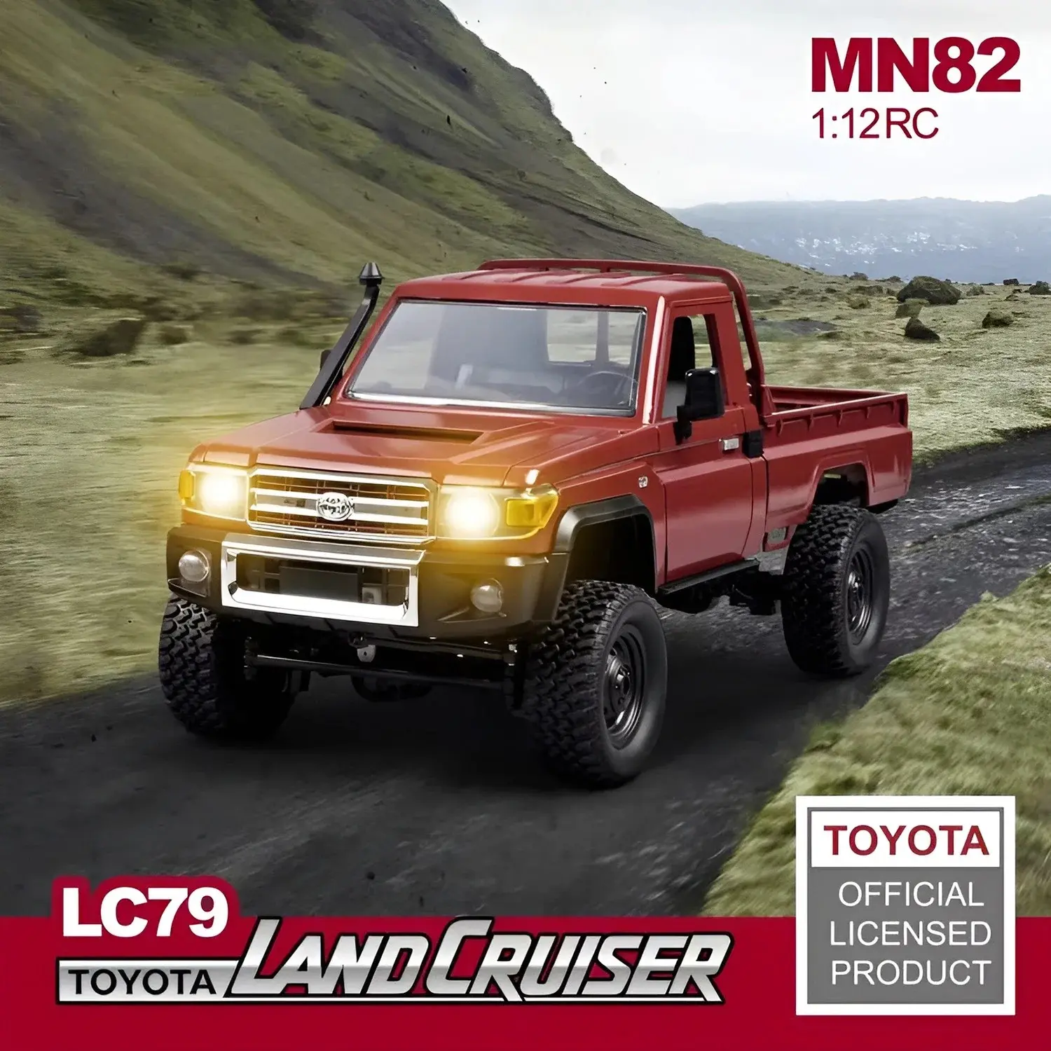 MN82 1/12 Scale RC Crawler - Remote Controlled Vehicle, Rc Vehicle Remote Control Truck, Scale Realism Style, Official Licensed Product with Full Proportional Steering, LED Lights & 4WD Performance, Professional Hobby Grade for 14+ Adults & Collector