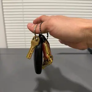 Mini Keychain with Wooden Grips Detailed Elegant Design Includes Box Perfect for Collectors and Special Gifts