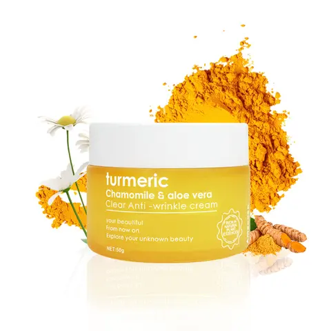 AMOCOCO Soothing Face Cream - Turmeric, Chamomile & Aloe Blend, Vegan Lightweight Moisturizer with Hyaluronic Acid, Antioxidants Shield Skin, Cream Texture Spreads Smoothly, Moisture-Boosting Hydrating Care for Adults All Skin Types
