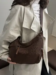 New Leopard Print Women's Shoulder Bag, Crossbody Bag, Fashionable and Simple, Large Capacity, Perfect for Daily Use, Travel, Wedding, Etc