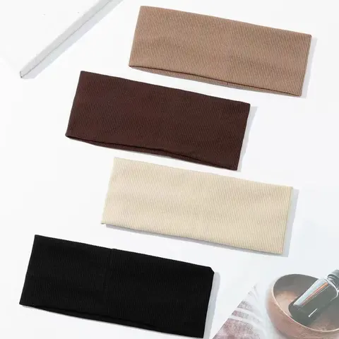 Solid Color Hair Band, 4 Counts Sweat-absorbent Elastic Headband, Casual Simple Hair Accessories for Women & Girls, Minimalist Headwear Suitable for Daily Wear, Sweat Wicking Headband, Headbands Women