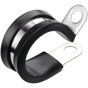 20 Pack 5/8 Inch Stainless Steel Cable Clamp, Rubber Cushioned Insulated Clamp,Conduit Wire Holder Strap Clips for Tube, Pipe or Wire Cord Installation