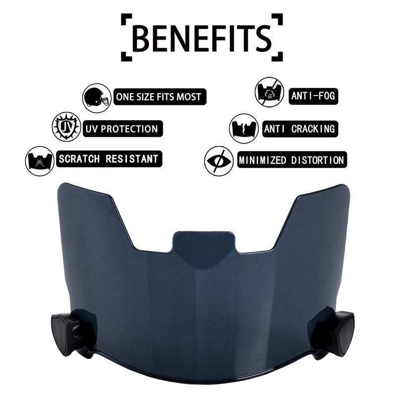 Clear Football Visor,Football Visors for Helmet,Football Helmet Visor Fits Adult & Youth Football Helmets, Anti-Fog, Scratch Resistant Clear Visor Football Face Shield
