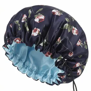 Satin Silk Hair Bonnet for Sleeping – Large Adjustable Double Layer Bonnet for Curly Hair, Braids & Women