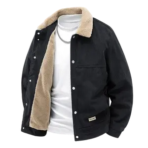 Men’s corduroy warm work jacket — classic lapel button-front top that balances warmth and style, a winter essential