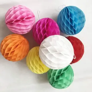 8 count 8inch Paper Honeycomb Balls Decorative Tissue Pom Poms Flower Art Hanging Balls for Birthday Wedding   Shower Home Decor (8inch, Multi-Color)