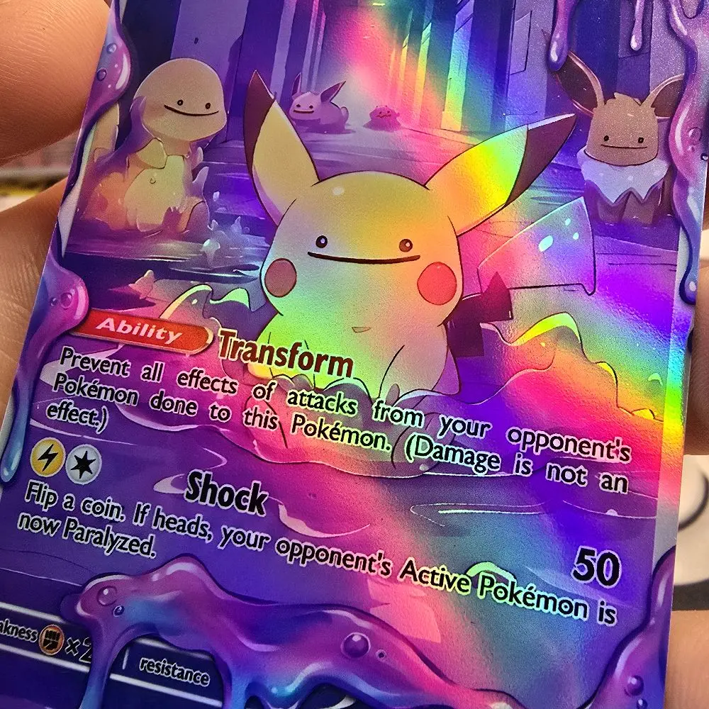 Ditto Transformation Slime Edition Custom Pokemon Card Rainbow Holo - TikTok Shop Ditto Transformation Slime Edition Custom Pokemon Card Rainbow Holo - TikTok Shop