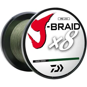 Daiwa J-Braid X8 Braided Fishing Line, Dark Green, 150 Yard Spool