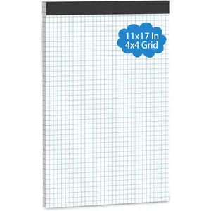 Large Graph Paper Pad 11 x 17, Grid Paper, 4x4 Graph Ruled, Blueprint Quadrille Pad, 30 Sheets Engineering Paper, Drafting Paper, Graft Paper for Architect Engineer Designer Mathematician Draftsman