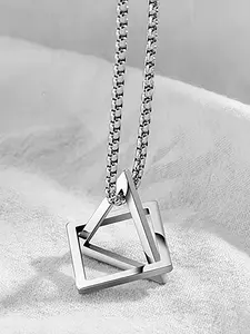 Geometric Square Triangle Necklace, Simple Fashion Unique, Perfect for Daily Wear, Vacation, Dates, Ideal Gift, Elegant Small Present