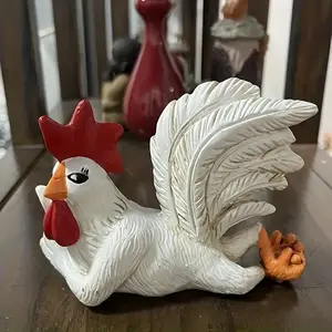 Big Tail Rooster Resin Statue, Decorative Figurines, Decorative Home Ornament, Farmhouse Garden Decor, Bookshelf Home Living Room Office Cabinet Decoration, Perfect Gift for Housewarming