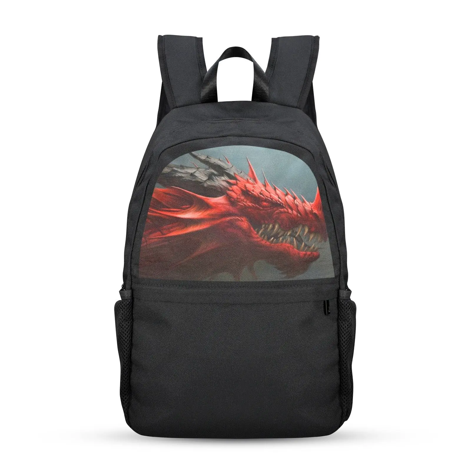 Back to School Backpack for Teens, College, Office - Laptop Compartment - Red Dragon Casual Backpack