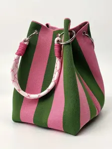 1pcs Korean Style Feng Shui Bucket Bag, Fashion Lucky Money Knit Handbag, Casual Single Shoulder Bag for Women, Vacation Bag