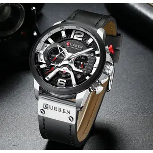 Military Leather Chronograph Wristwatch
