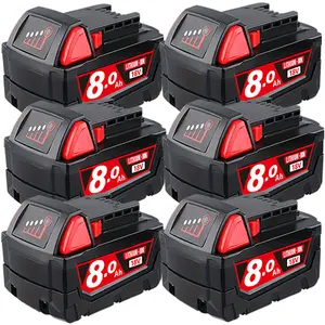 M18 2&4&6&8Pack 8000mAh 18V Replacement Battery for milwaukee Replacing batteries with electric tools M-18 Battery Pack Compatible with Milw M-18 8.0Ah Lithium Battery 48-11-1890,48-11-1850, 48-11-1828, Cordless Tools milwaukee battery milwaukee m18