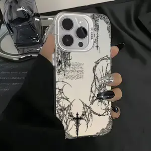 Cool Dark Gothic Cross Mark Protective Phone Case Suitable for iPhone 17 16e 16 15 14 13 12 11 Mini Pro Max Air X XR XSMAX 8 7 Plus Anti Fall Shockproof Matte Back Cover