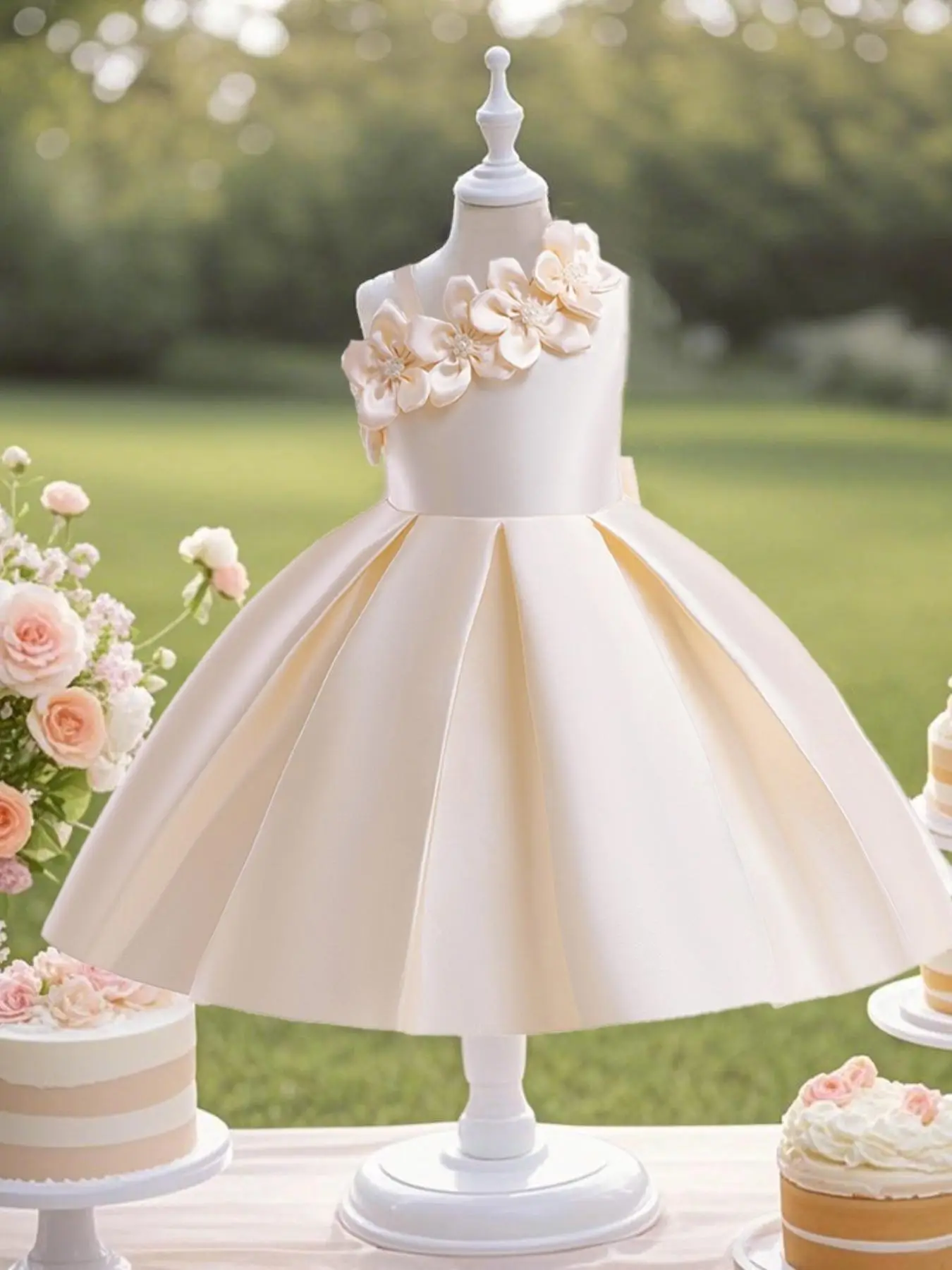 Flower Girls Princess Dress, Elegant Cake Dress for Wedding Party, Kids Ball Gown Birthday Flower Girl Photo Shoot Princess Dress