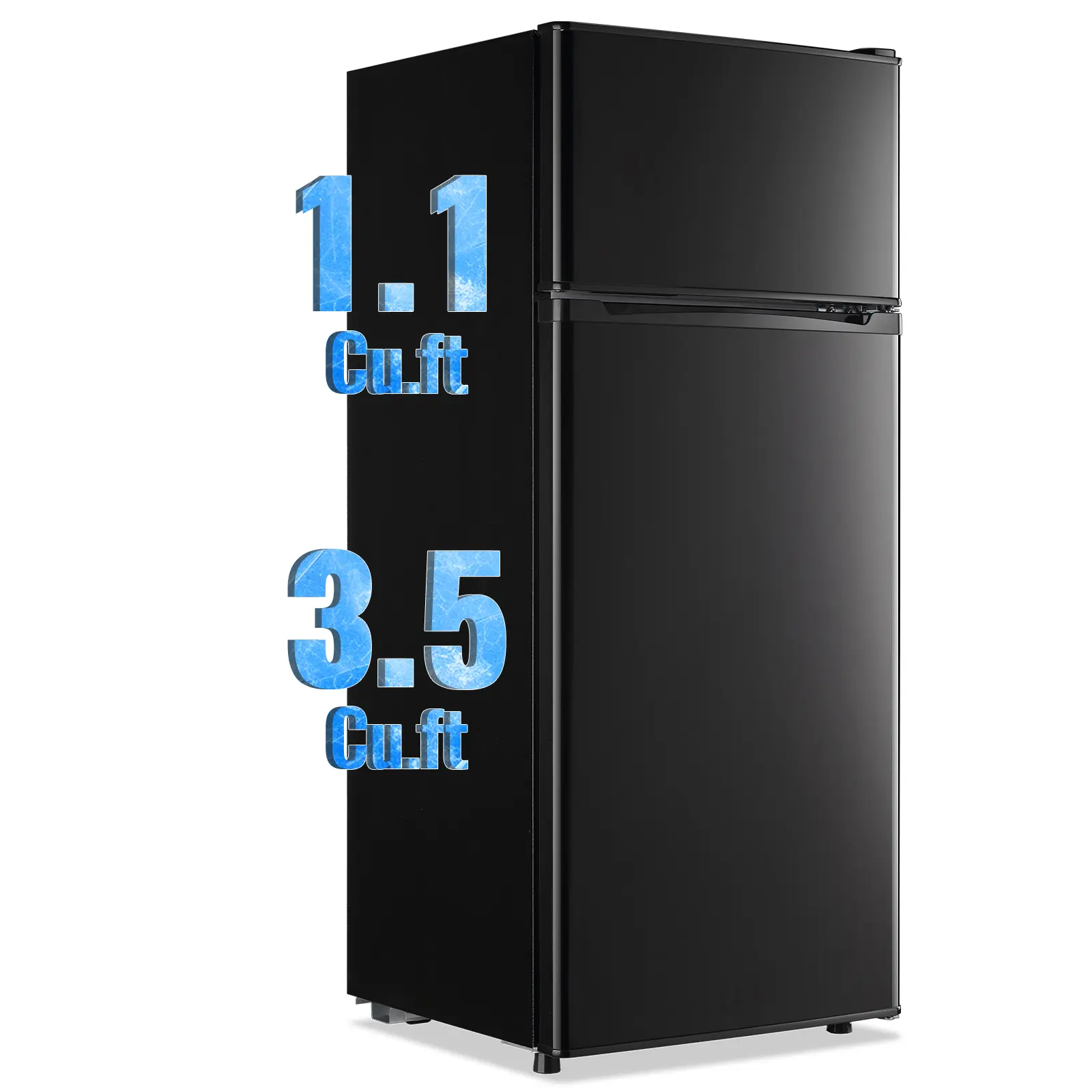 TACOOL Small Refrigerator with Top Freezer 4.6Cu.ft Two Door Mini Fridge with LED Light Extra Drink Space for Apartment