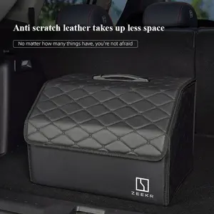 Car Trunk Organizer Box Foldable Storage Bin Leather Suitcase For Zeekr 001 FR MIX 009 007 GT Zeekr X 7X 9X
