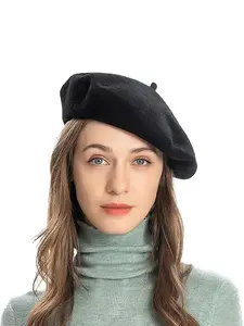 French Plain Beret Hat, Woolen Hat, Artist Style, Parisian Fashion, Winter Girls' Casual Wear, Comfortable and Stylish Design, All Seasons