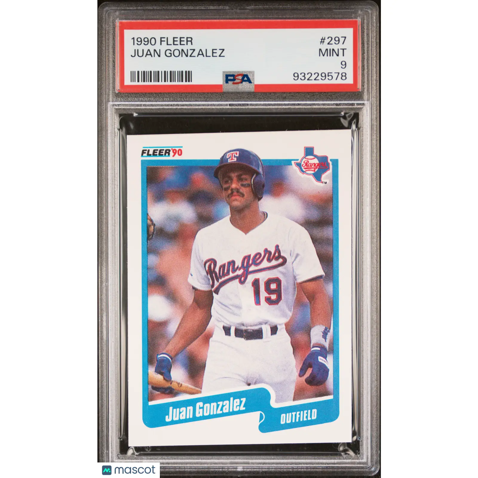 Juan Gonzalez PSA 1990 Fleer #297 9 93229578