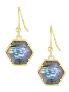 Labradorite Hexagon Drop Earrings, Handmade Jewelry, Gift For Her, Elegant Earrings, Earrings Of The Day, Gift Ideas, Casual Style