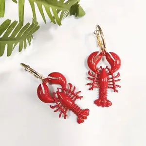 Earrings - Crawfish Hoop Dangle