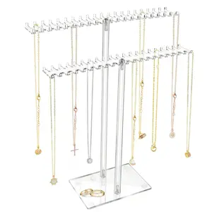 Creative Double-Layer Acrylic Jewelry Stand, Women's Vanity Decor, Home Decoration, Ring, Earring, Necklace Organizer, Birthday Gift