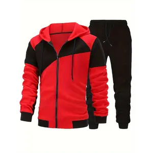 New Arrival Autumn/Winter Men's Zippered Design Hooded Sweatshirt Set - Fleece Hooded Sweatshirt Men's Casual Sports Outfit